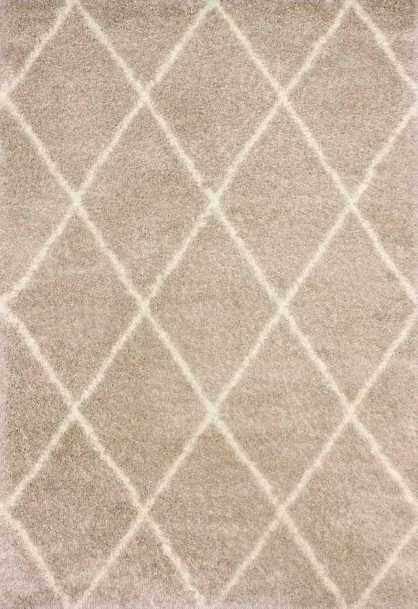nuLOOM Diamond Shag Area Rug, Size: 4& x 6&, Beige