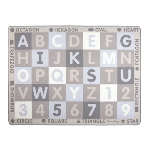 Melissa & Doug - Jumbo Abc-123 Rug - Neutral