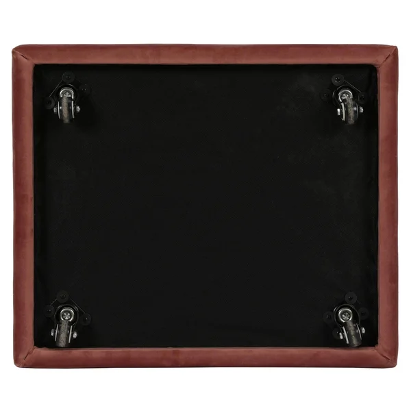 CosmoLiving by Cosmopolitan Juliette Velvet Ottoman with Hidden Casters (Blush)