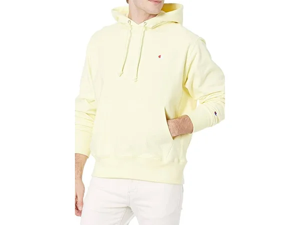 Men's Champion Life REVERSE Weave Hoodie - C Logo Lemon Glacier L