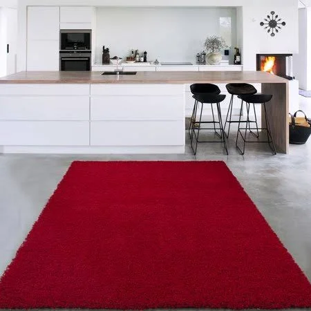 Sweet Home Stores Cozy Shag Collection Red 5 ft. x 7 ft. Indoor Area Rug