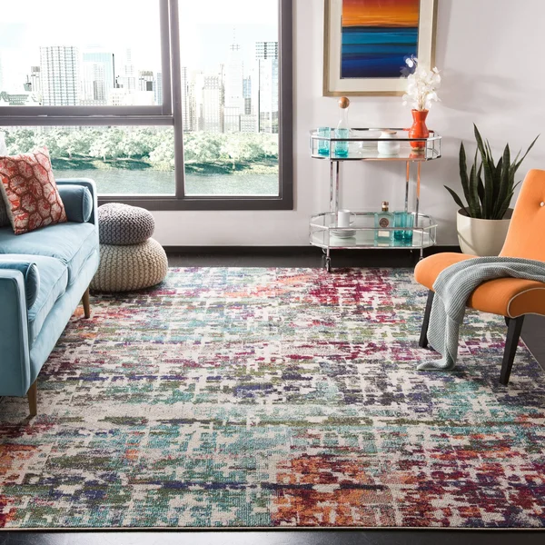 Safavieh Madison 469 Area Rug, Cream, Blue, 6&7x22 x 6&7x22 Round