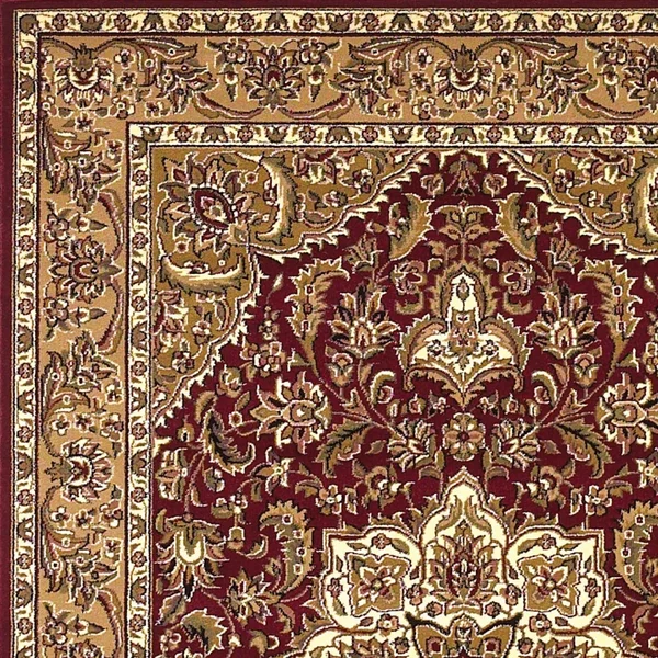 Kas Cambridge 7326 Kashan Medallion 2&2x22 x 7&11x22 Runner Red - Beige Area Rug