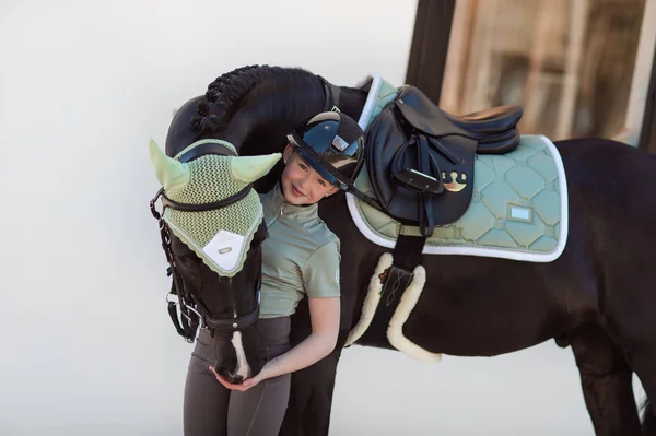 Equestrian Stockholm Premium Jump Saddle Pad - Pistachio/White