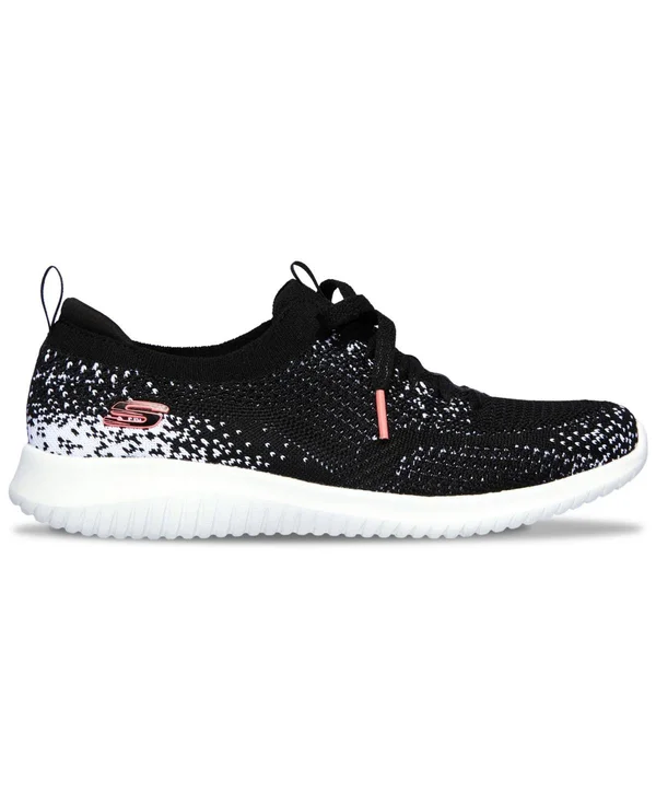 Skechers Women's Ultra Flex Twilight Twinkle Sneaker - Black/White