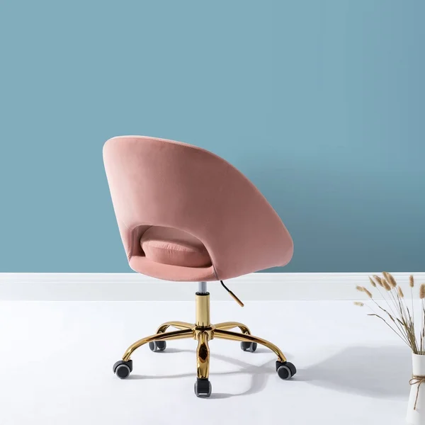 Savas Mid-Century Modern Upholstered Swivel Task Chair - Navy