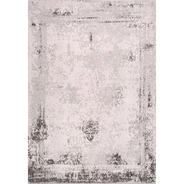 nuLOOM Handmade Distressed Abstract Vintage Wool Area Rug Grey 5& x 8& 5& x 8& Indoor Living Room - Bedroom, Dining Room