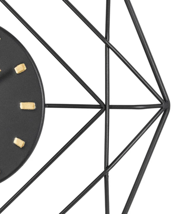 Glitzhome Modern Metal Golden Wall Clock - Black