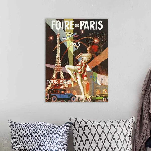 Foire De Paris - Vintage Cabaret Advertisement, Canvas Wall Art, 18x24, Great Big Canvas