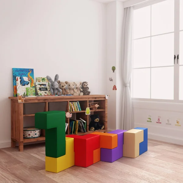 Ecr4kids Softzone Brainy Soft Foam Blocks, Soma Cube Puzzle, Assorted Colors (7-Piece Set)