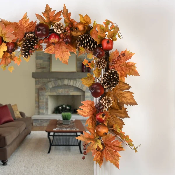National Tree Company 6 ft. Harvest Maple Leaves Garland