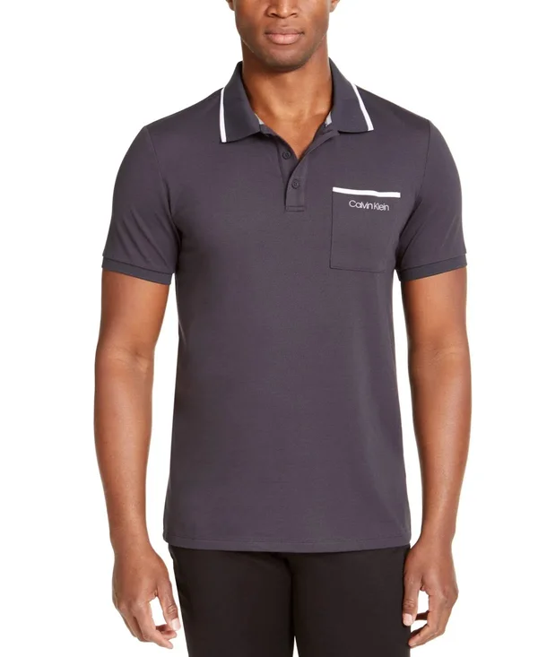Calvin Klein Men's Move 365 Tipped Polo Shirt - Grey - Xs
