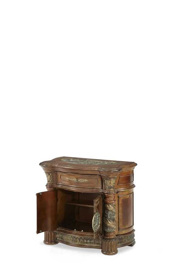 AICO Villa Valencia Decorative Mirror in Classic Chestnut