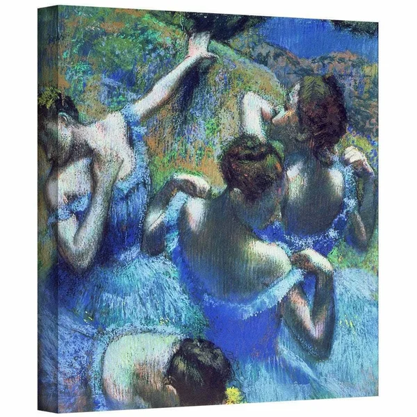 ArtWall Blue Dancers Gallery Wrapped Canvas Art by Edgar Degas - 24x22 x 24x22