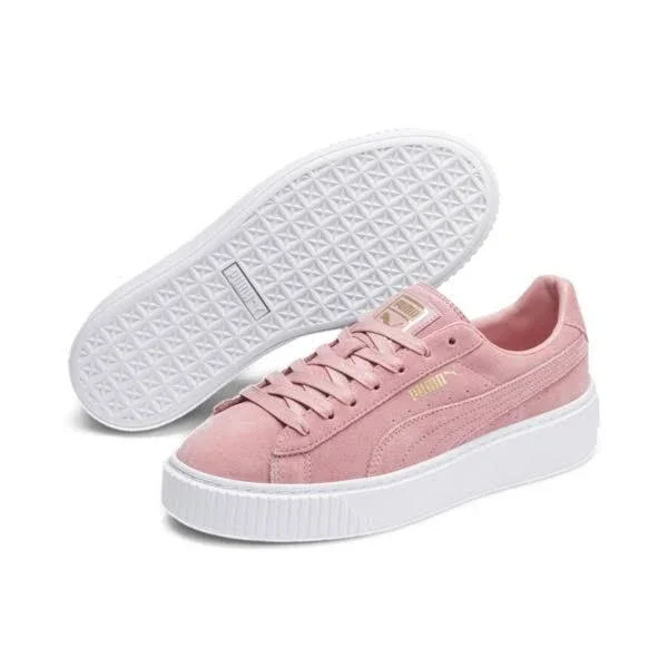 Puma Womens Suede Platform Casual Sneakers Pink