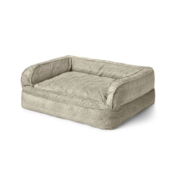 Orvis ComfortFill-Eco Couch Dog Bed, Charcoal Chevron, Size Medium Dogs Up to 60 lbs