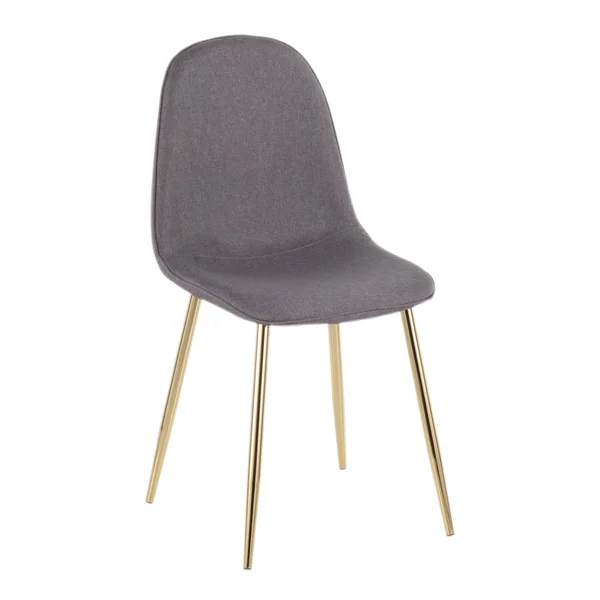 Pebble Chair - Set of 2 - Gold Steel - Cream Velvet