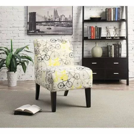 Acme Ollano Accent Chair in Pattern Fabric (Bike) 59438, Size: 23