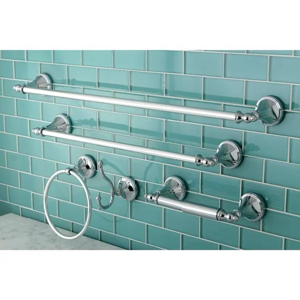 Naples Chrome 5-Piece Bathroom Accessory Set - Silver