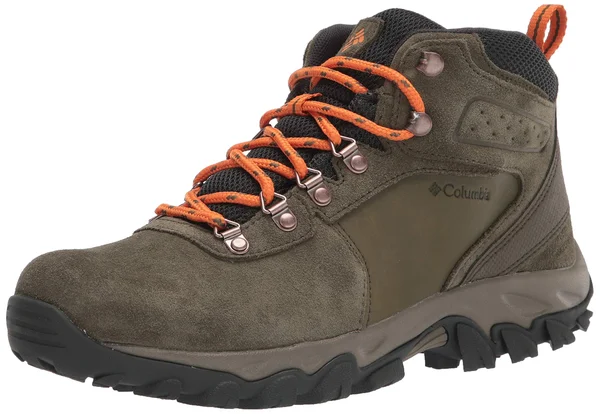 Columbia Men's Newton Ridge Plus II Suede Waterproof Hiking Boot - Nori/Light Orange, 11