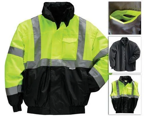 Occunomix LUX-TJBJ-BYS 4-Way Black Bottom Bomber Jacket - Yellow, S, Class 3