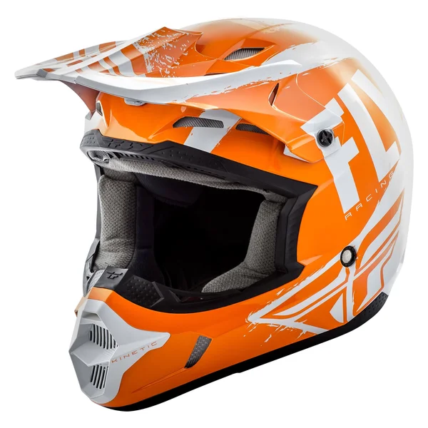 Fly Racing Kinetic Burnish Helmet Large Orange/White/Grey
