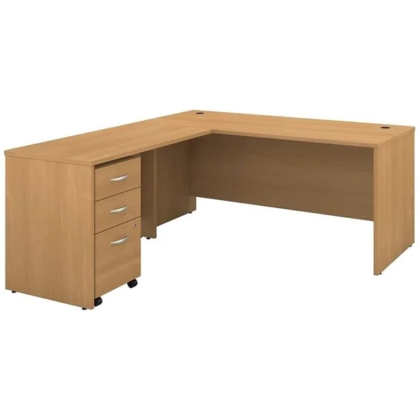 Series C 66W L Shaped Desk with Drawers in Light Oak - Engineered Wood - SRC083LOSU