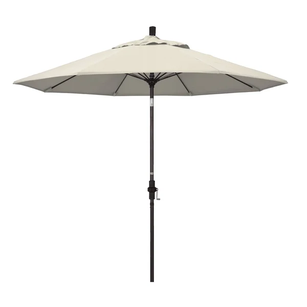California Umbrella 9 Feet Fiberglass Market Umbrella Collar Tilt Bronze/Olefin/Antique Beige