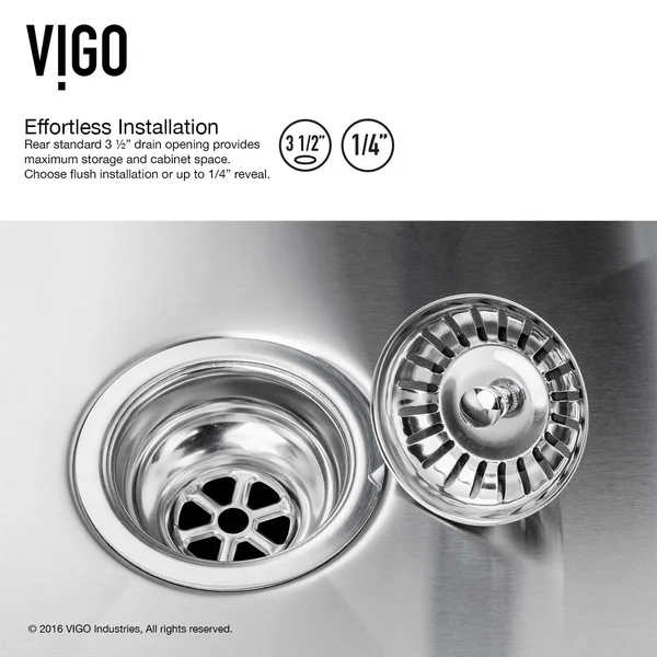 VIGO 33-inch Farmhouse Stainless Steel Kitchen Sink - Two Grids and Two Strainers