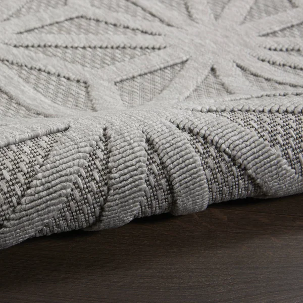 Nourison Palamos Bordered Light Grey 8& Round Area Rug - 7&10x22 x Round