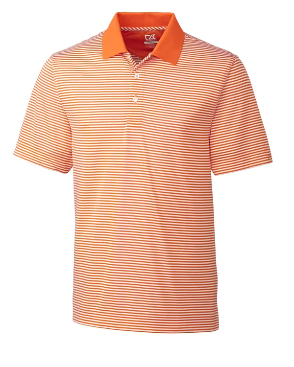 Cutter & Buck DryTec Trevor Stripe Polo - Men's, Size: Small, Orange