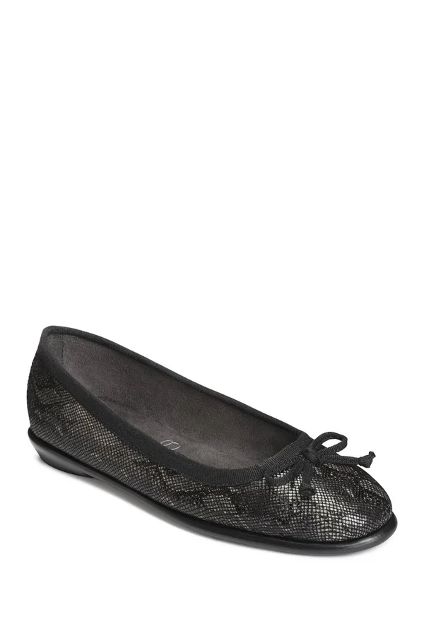 Aerosoles Fast Bet Ballet Flat - Black Floral (10.5 W)