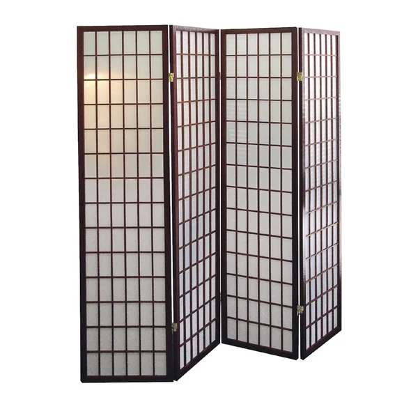 Ore International R566-4 4-Panel Room Divider, Cherry