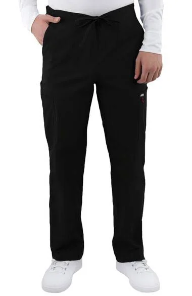 Elate by allheart Unisex Drawstring Cargo Scrub Pant - Black - 2x Petite - by allheart