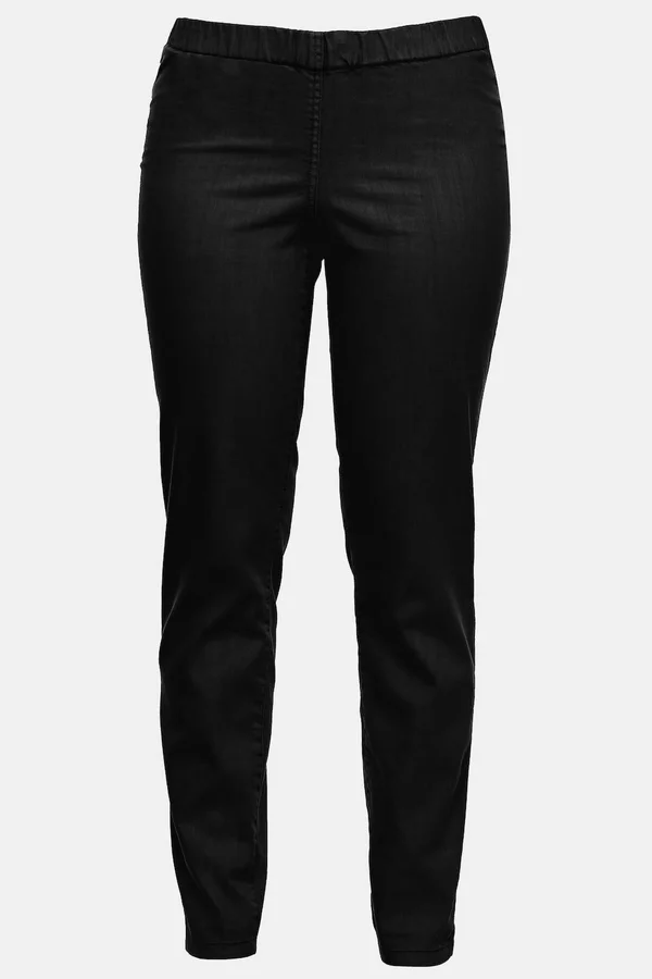 Ulla Popken Women's Plus Size Overdyed Essential Jeggings 692623 - Size: 14P, Black
