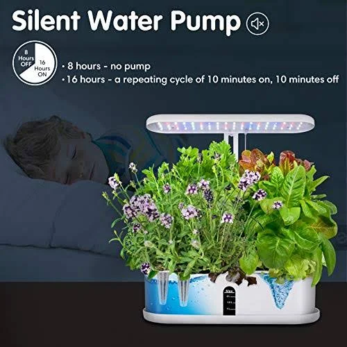 Hydroponics Growing System, Automatic Timer Indoor Herb Germination Kits with LED Grow Light, Height Adjustable Smart Garden Sta