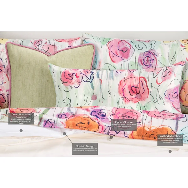 The Curated Nomad Bransten Floral 6-Piece Duvet Cover Set - Queen