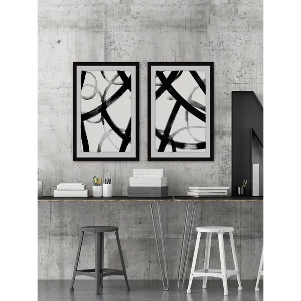 Monochrome Ripple Diptych - Size: 24 inch x 32 inch