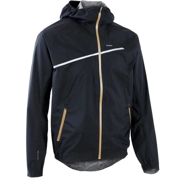 Evadict Men's Trail Running Waterproof Jacket in Black - Size Small