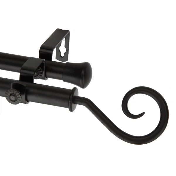 Rod Desyne Curl Double Curtain Rod, Black