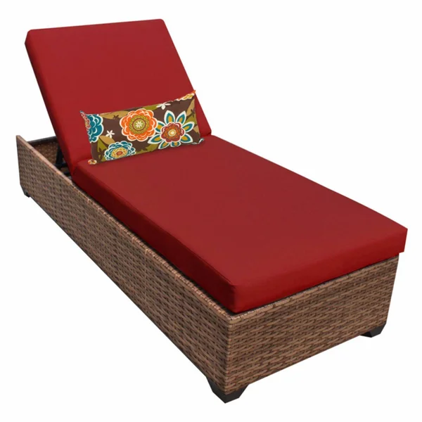 TK Classics Laguna Chaise Outdoor Wicker Patio Furniture - Terracotta