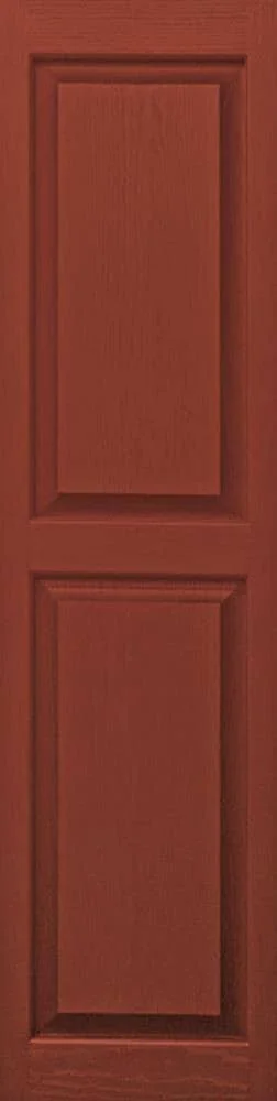 Alpha 2-Pack 14.5-in W x 62.5-in H Red Raised Panel Vinyl Exterior Shutters - VBLR63RD