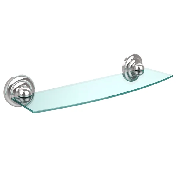 Allied Brass Prestige Que New Collection 18 inch Glass Shelf Polished Chrome
