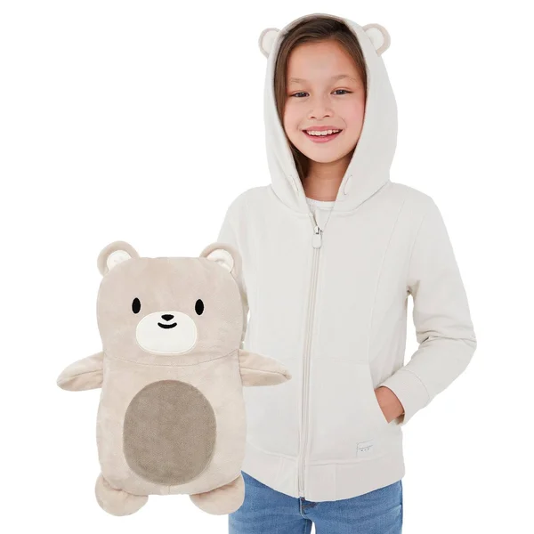 Kids& Cubcoats Bori The Bear Zip-Up Hoodie, Boy's, Size: 4-5, LT Beige