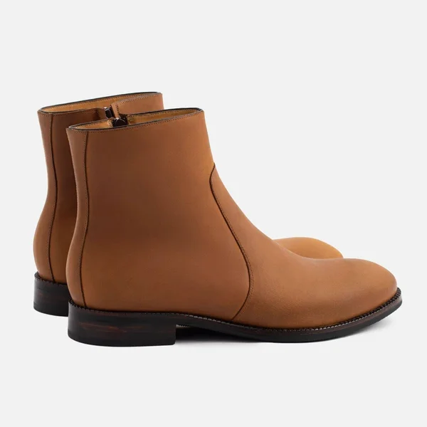 Beckett Simonon Easton Side-Zip Boots - Pull-Up - Walnut, Size 9.5, Men's Boot