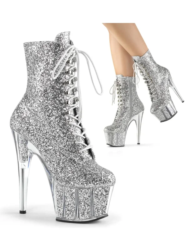 Pleaser - ADORE-1020G 9, Silver Glitter/Silver Glitter