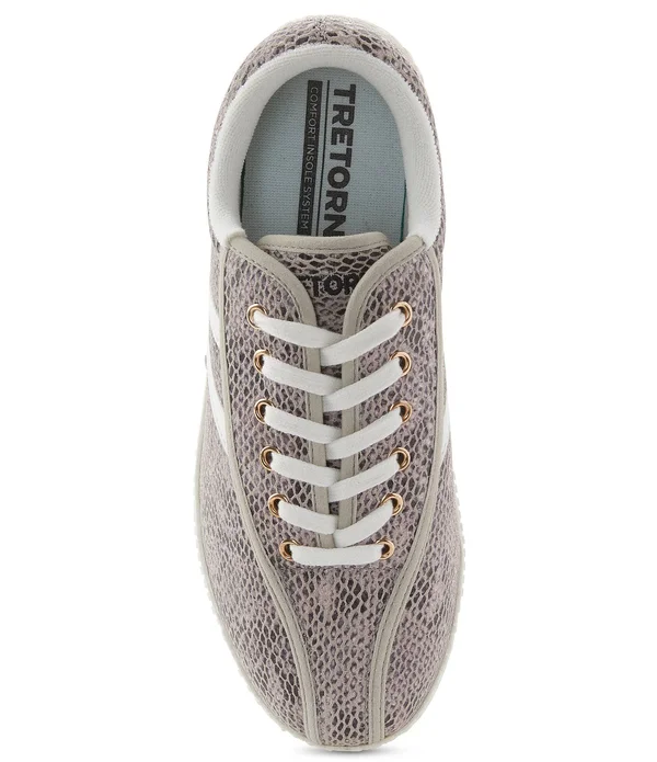 Tretorn Nyliteplus Snake Print Leather Lace-Up Sneakers - 8M