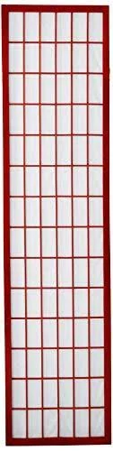 Oriental Furniture 6 ft Tall Window Pane Shoji Screen - 8 Panel - Rosewood