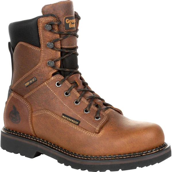 Men's Brown Georgia Giant Revamp Waterproof Work Boot Size 10.5
