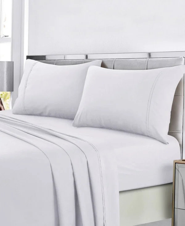 Tribeca Living Super Soft Solid Easy-Care Extra Deep Pocket Sheet Set - Light/Pastel Grey - California King